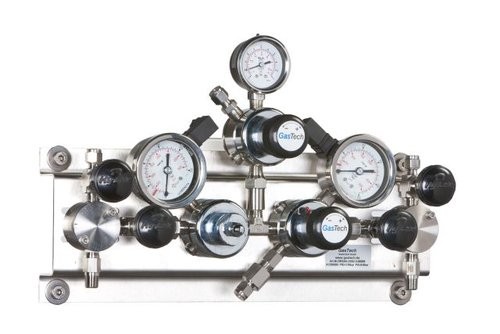 Entspannungsstation automatisch, GasTech DRSAH, Prüfgase, 0-15,0 bar, Ms verchromt