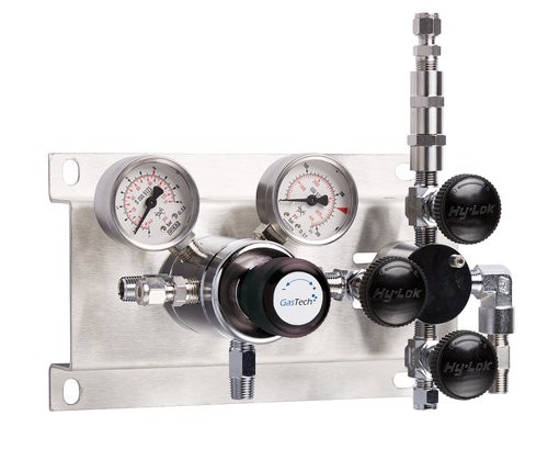 Entspannungsstation, GasTech DRS 2-1, Brenngase/giftig, 0-3,5 bar, Edelstahl, Fremdgasspülung