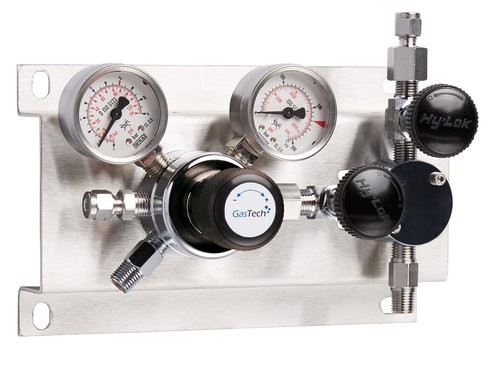 Entspannungsstation, GasTech DRS 1-1, Inertgase, 0-3,5 bar, Edelstahl, mit Eigengasspülung